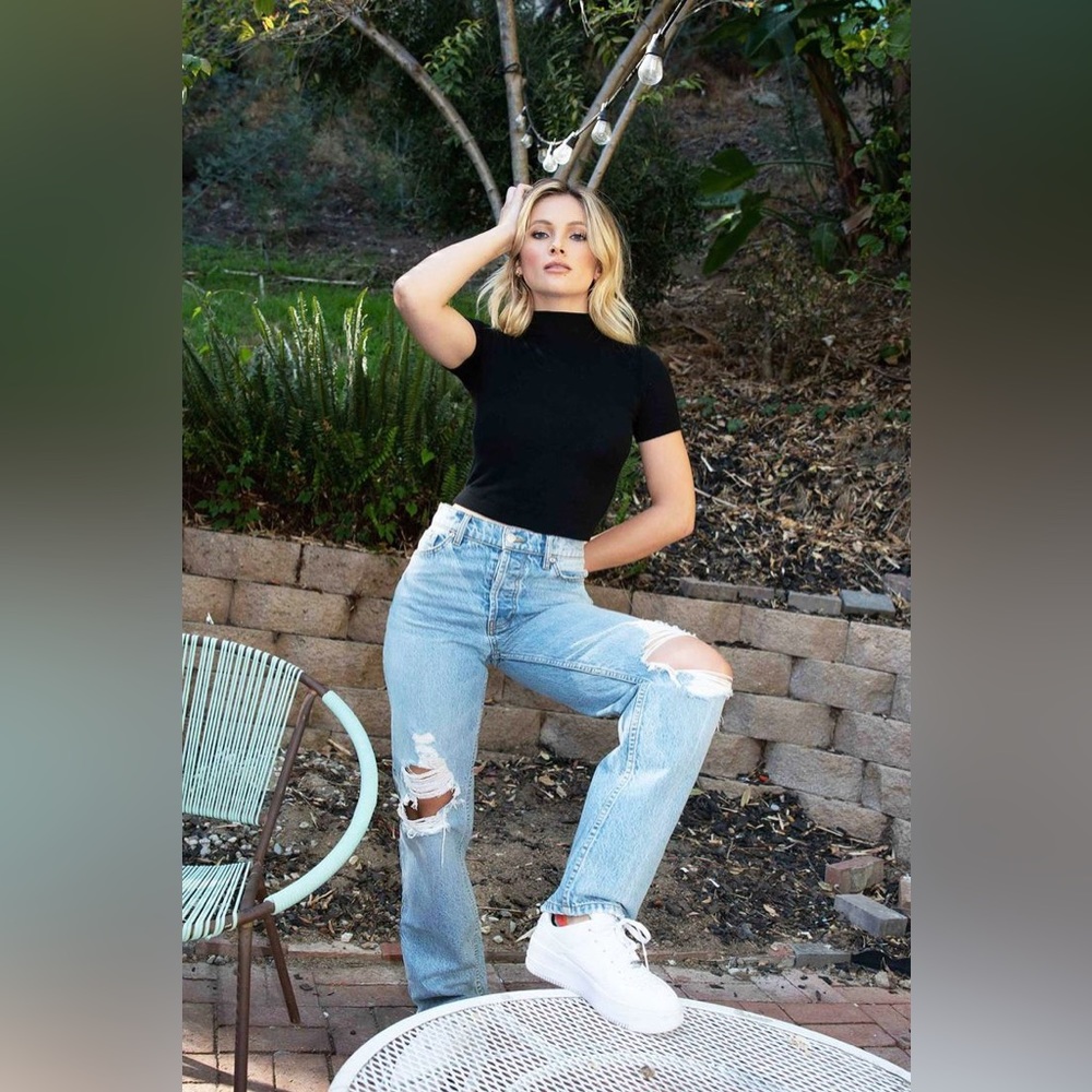 Revice Denim wide leg distressed jeans